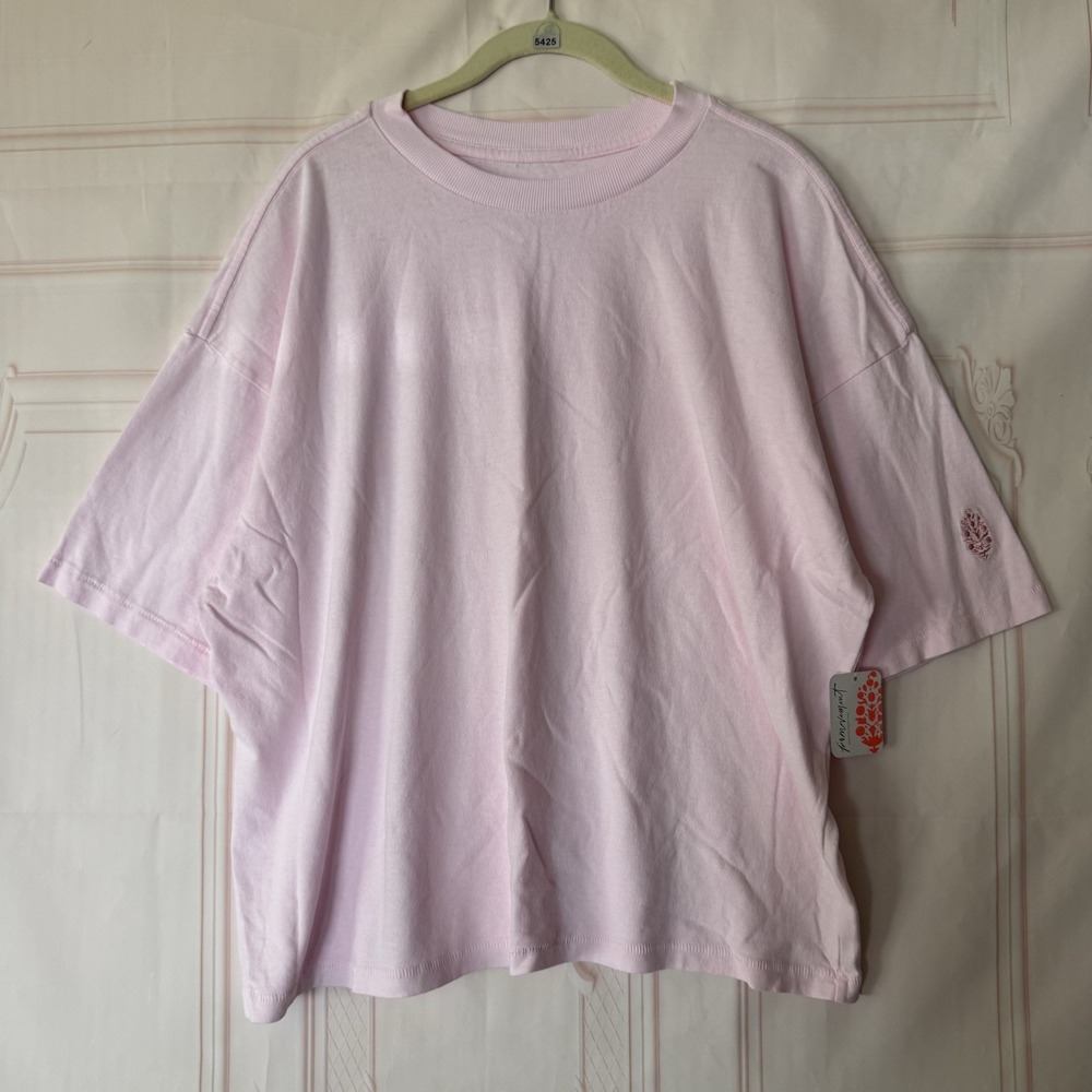 FP Movement Tackle Tee Powder Pink Short Sleeve Oversized NWT